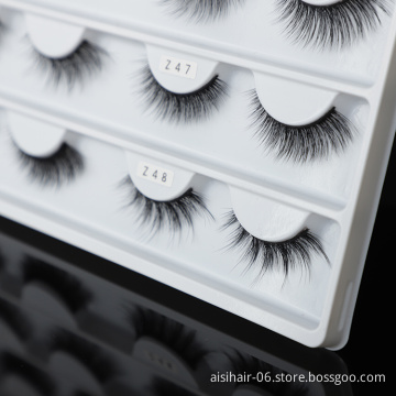 Aisi Hair 64 Styles False Lash Vendors Private Label Natural Long Black Synthetic Handmade Soft Fake Eyelashes